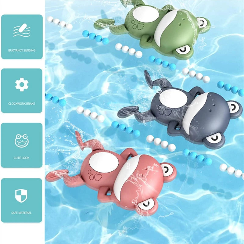 Hot Baby Bath Toys For Children New Baby Bath Swimming Bath Toy Cute Frogs Clockwork Bath Toy Swimming Water Clockwork Toys 2023