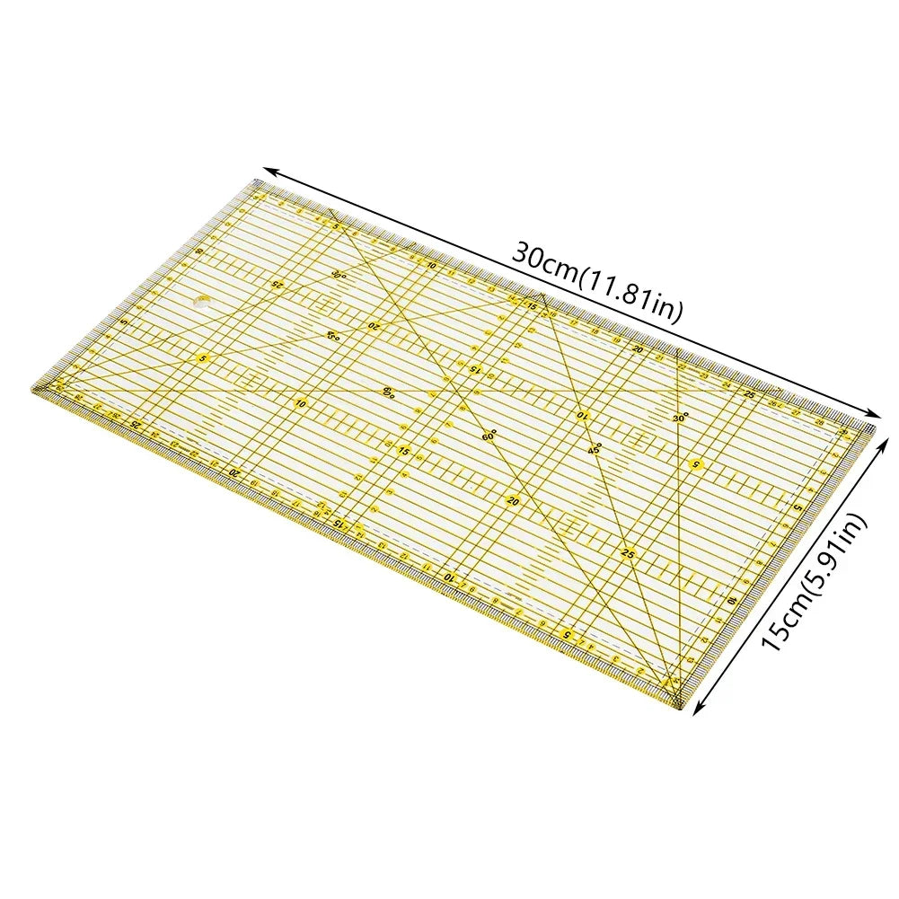 30x15cm High Grade Acrylic Material Transparent Ruler Patchwork Ruler Quilting Tools Scale School Supplie Drafting Ruler