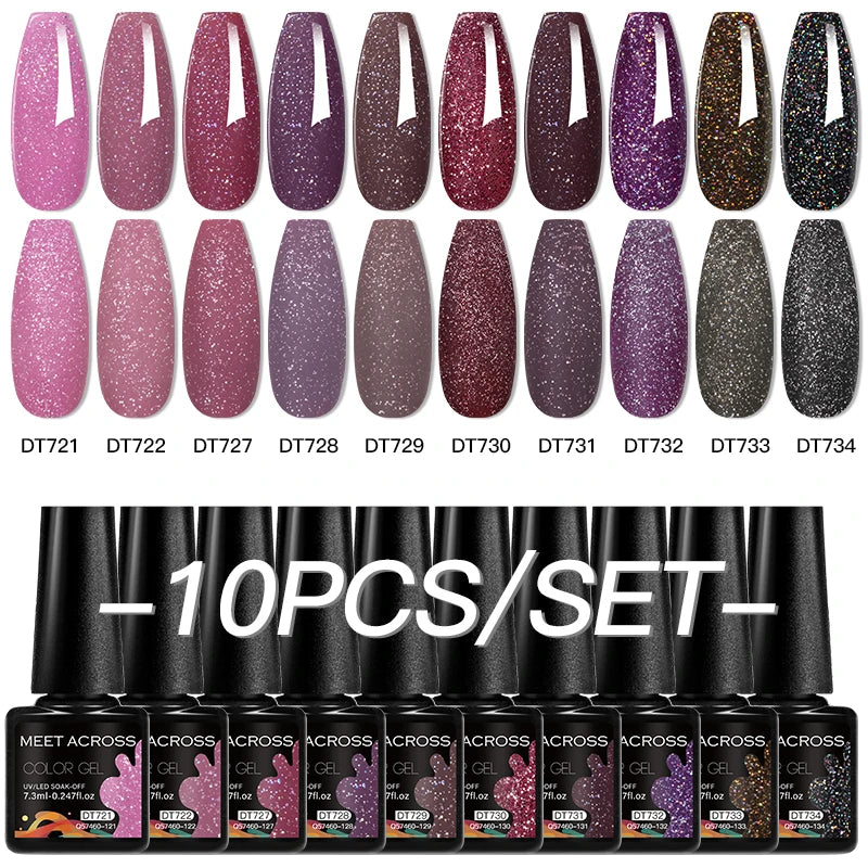 10Pcs Gel Nail Polish Set Macaron Color Semi Permanent UV Gel Varnish For Summer Long Lasting Manicure Kit Soak Off Nail Supplie