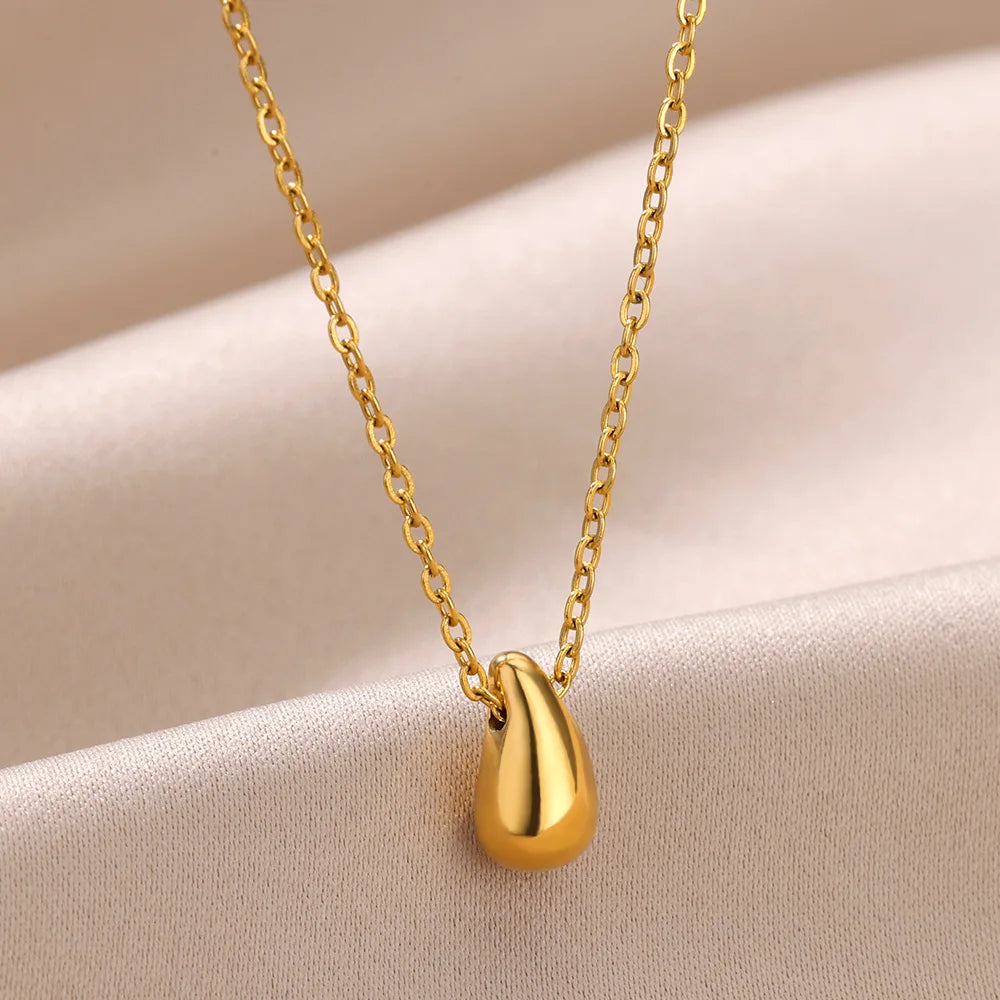 316L Stainless Steel Necklace For Women Gold Color Heart Pendant New Trend Girls Clavicle Chain Electroplate Jewelry Gifts