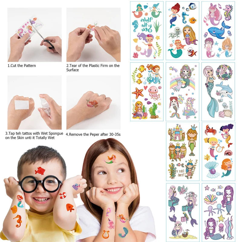 72pcs/36pcs Mermaid Party Favors Girls Birthday Pinata Filler Christmas Wedding Gifts Mermaid Bracelet Keychain Necklace Toys