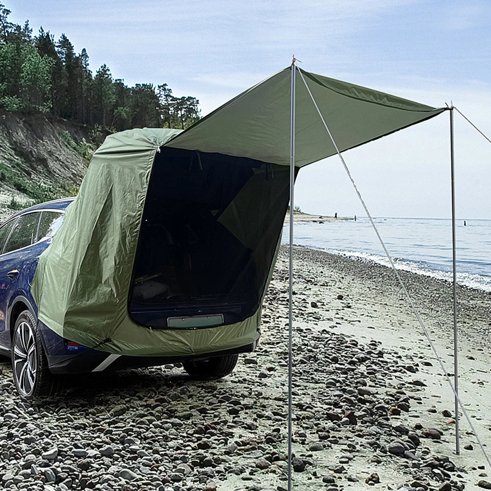 Camping Car Rear Tent Outdoor Car Trunk Tent with Canopy Car Trunk Extension Tent Sunshine-Proof Camping Equipment