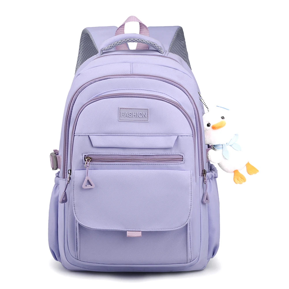 Nylon School Backpack Student School Bags For Teenage Girls Cute Schoolbags Waterproof College Backpack Bookbag Women's Backpack