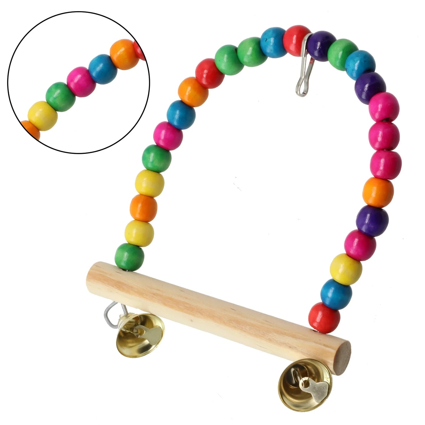 1Pcs Bird Cage Toys for Parrots Wood Birds Swing Reliable Chewable Bite Bridge Wooden Beads Shape Parrot Toy Bird Toys