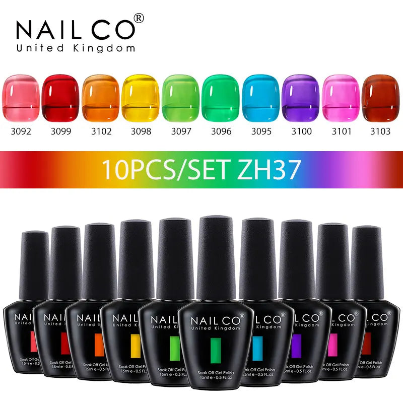 NAILCO 15ml 10/20pcs Gel Nail Polish Set Spring Summer Color UV Gel Nail Art All For Manicure  Gel Paint For DIY Professionals