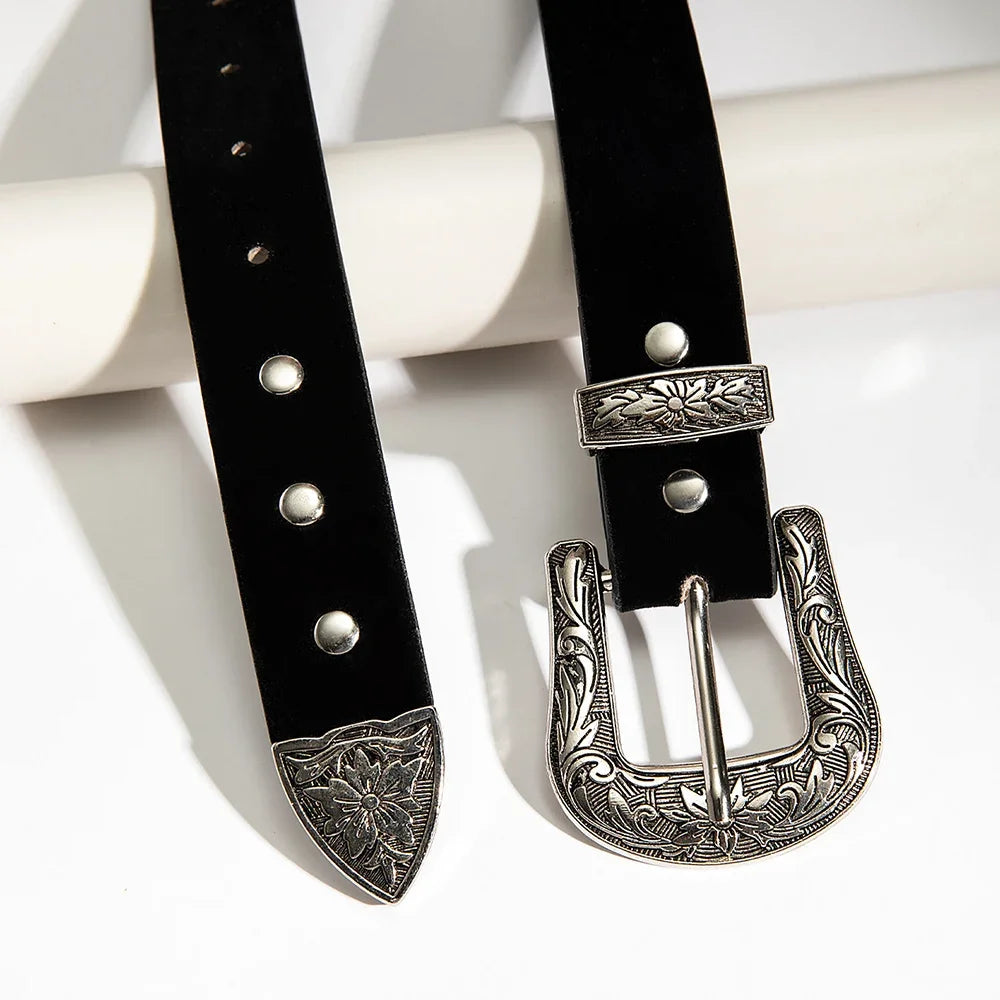 Vintage Rivet Gothic Belt Brand Punk Y2k Metal Buckle Belts Design Pu Waistband Belt Women Men Jeans Pants Decor Belt