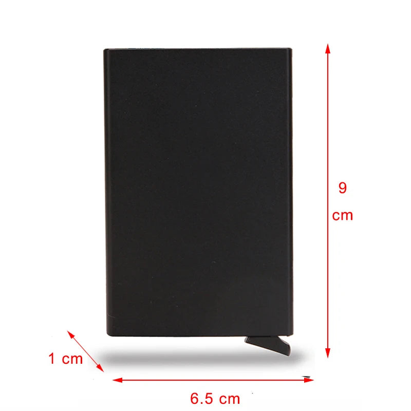 2023 New Rfid Smart Wallet Card Holder Metal Thin Slim Men Women Wallets Pop Up Minimalist Wallet Small Black Purse Metal Vallet