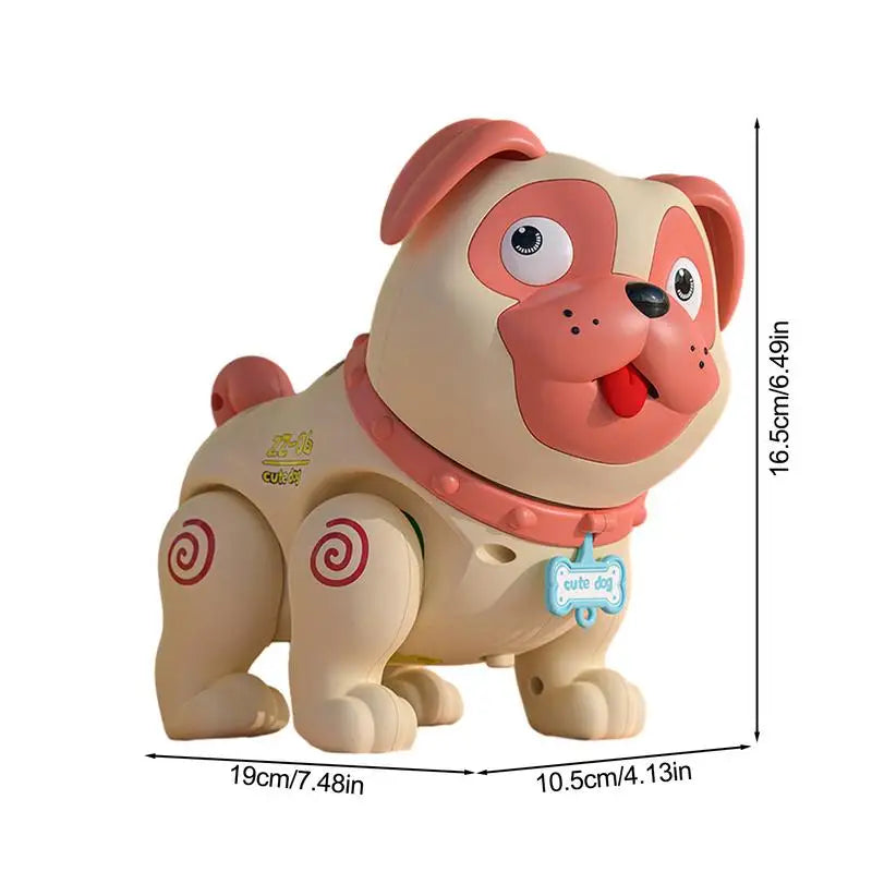 Mechanical Dog Cartoon Light Up Robot Dog Toy Battery Operated Electric Walking Toy Dog With Spray Fart Singing Dancing