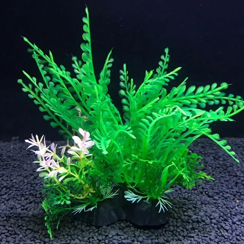 Aquarium Decor Plants Water Weeds Ornament –12 Pieces Aquatic Greenery Underwater Fish Tank Grass Decoration Accessories 14cm