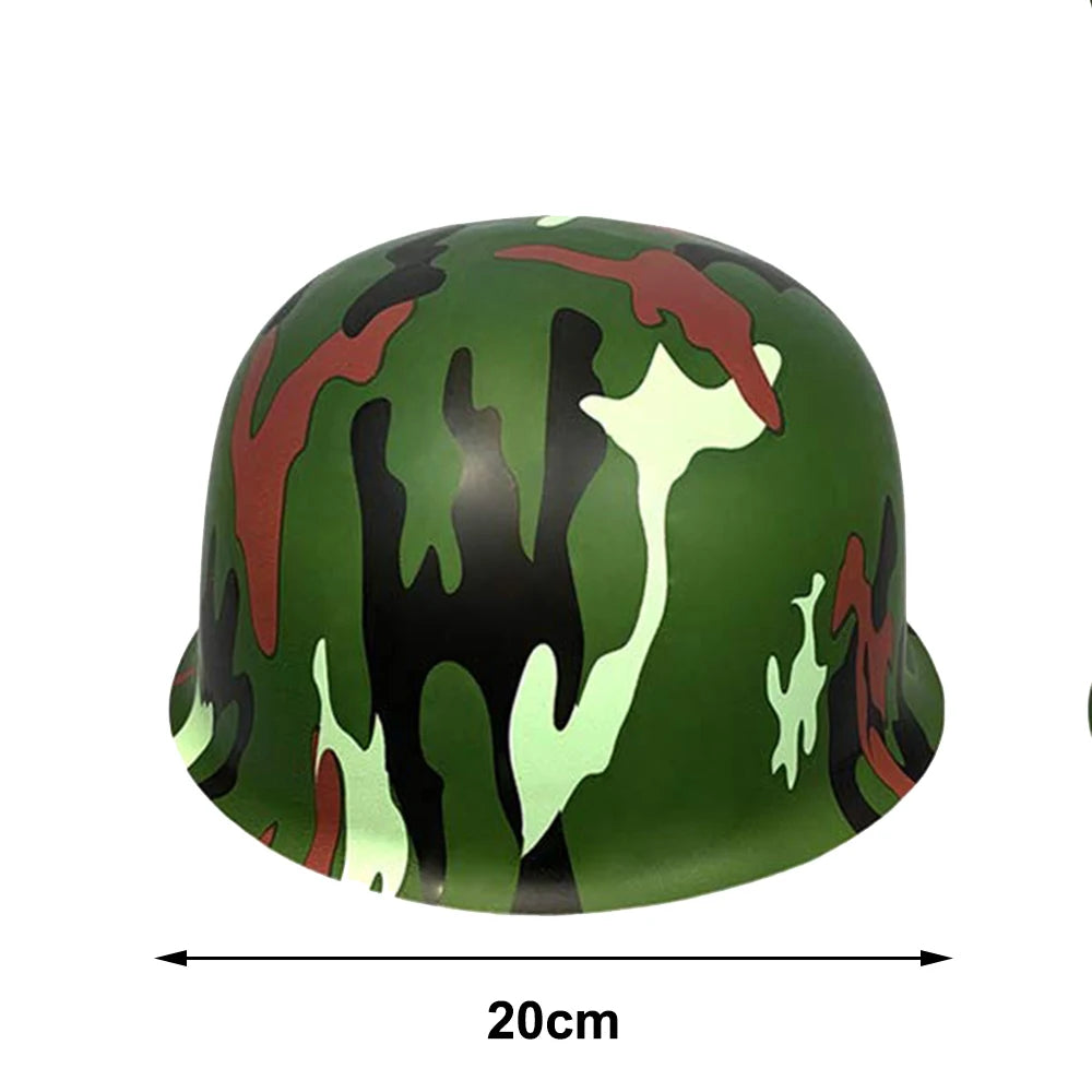 10-50 Pack Kids Army Helmets Plastic Camouflage Hats Soldier Costume Caps Soldier Helmet Party Favors Hat Camo Party Supplies