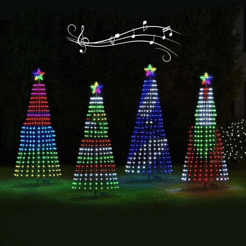 Animated Lightshow Cone Christmas Tree Led Yard Light Led String Lights Waterproof IP44 Home Xmas Outdoor Decoration EU Plug