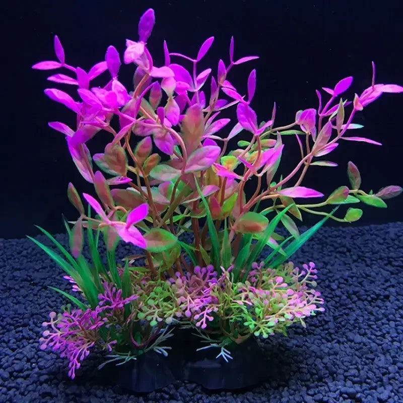 Aquarium Decor Plants Water Weeds Ornament –12 Pieces Aquatic Greenery Underwater Fish Tank Grass Decoration Accessories 14cm