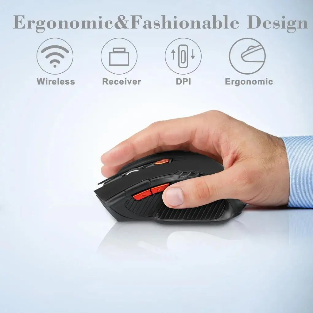 2.4G Wireless Mouse 1600DPI Optical Mouse Gamer for Computer 6 Buttons Wireless Mice with USB Receiver for PC Laptop Accessories