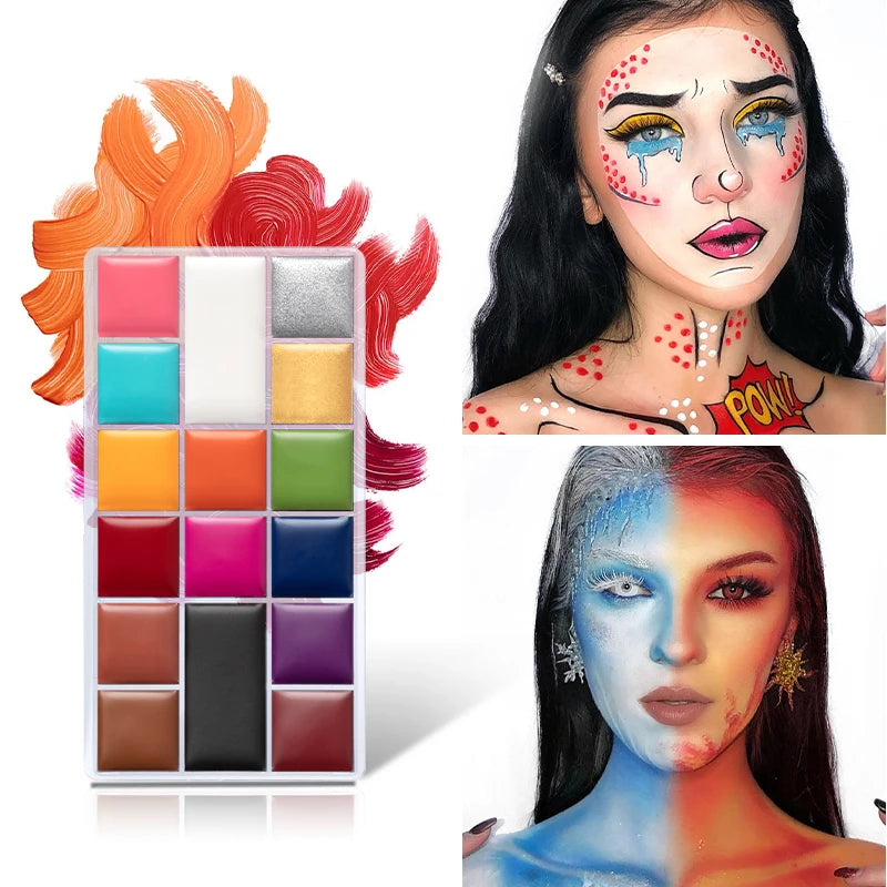 IMAGIC 1/3/4/Pcs/Kit Oil Safe Kids Flash Tattoo Painting Halloween Party/Performance Fancy Dress Body Professional Palette