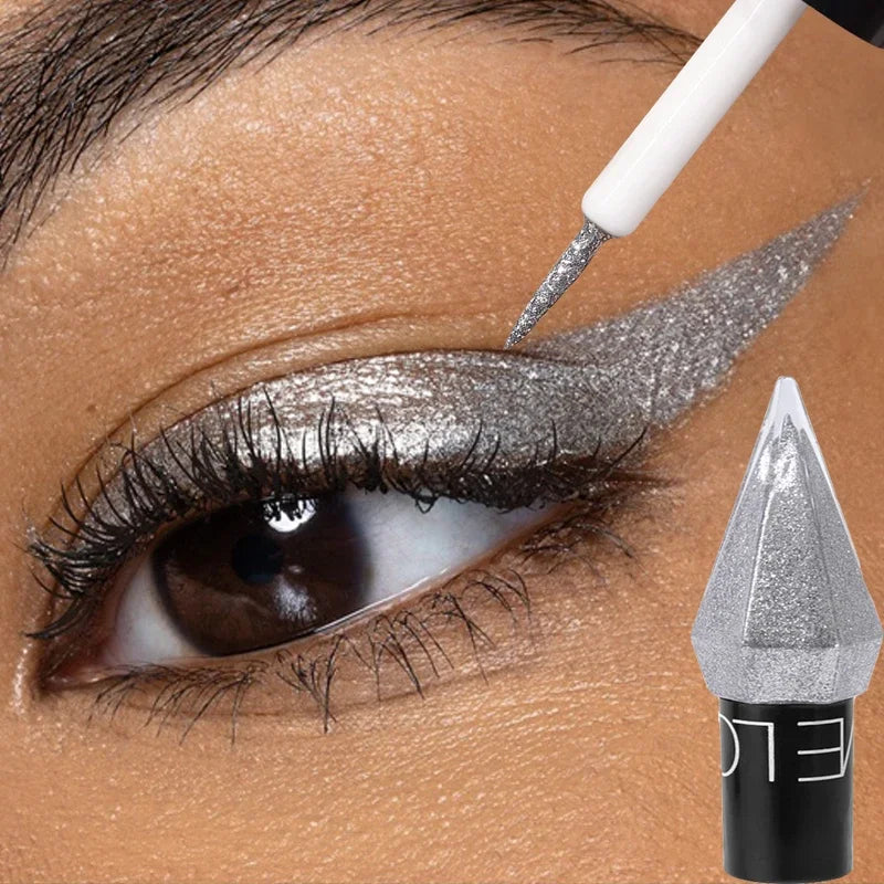 Diamond Shiny Rose Gold Eyeliner Eyeshadow Stick Waterproof Silver White Color Glitter Sequins Eyeliner Eyes Makeup Cosmetics