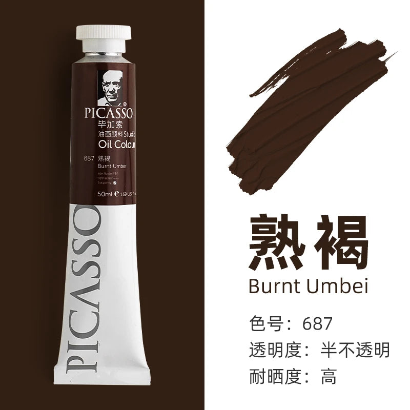 170ml LargeTubes Oil Paint Non-Toxic Excellent Tinting Strength, Mixable for Canvas Painting Artist Beginners DIY Art Supplies