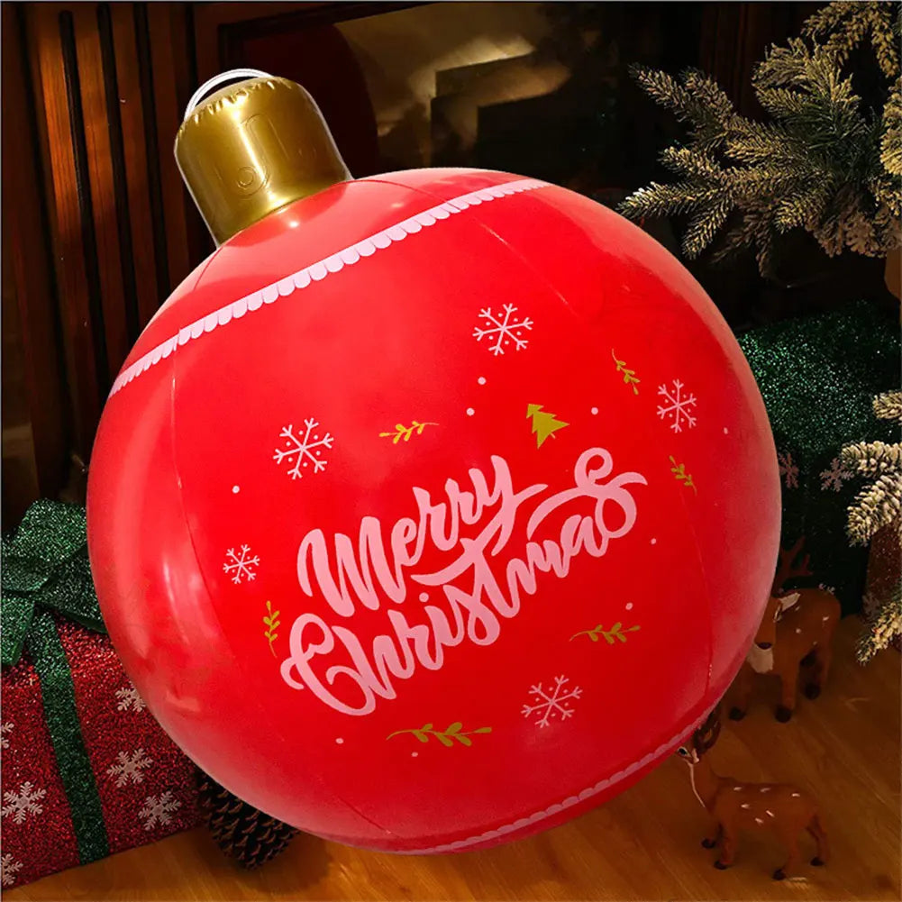 1PC Christmas Tree Decorations Balls Giant Inflatable Christmas Balls Outdoor Christmas Decorations PVC 60CM Snowman Balls