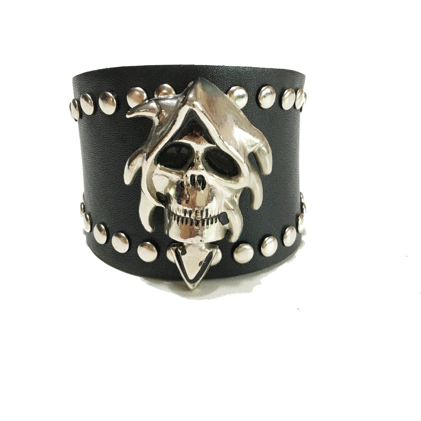 Charm Wide Wristband Leather Skull Trend Punk Style Rivet Hand Strap Performance Rock Bracelet Cuff Bangle for Men WristBracelet