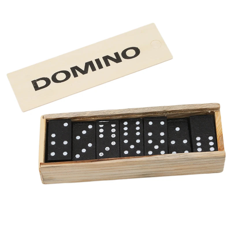 28Pcs/Set Wooden Domino Board Games Travel Funny Table Game Domino Toys Kid Children Educational Toys For Children Gifts