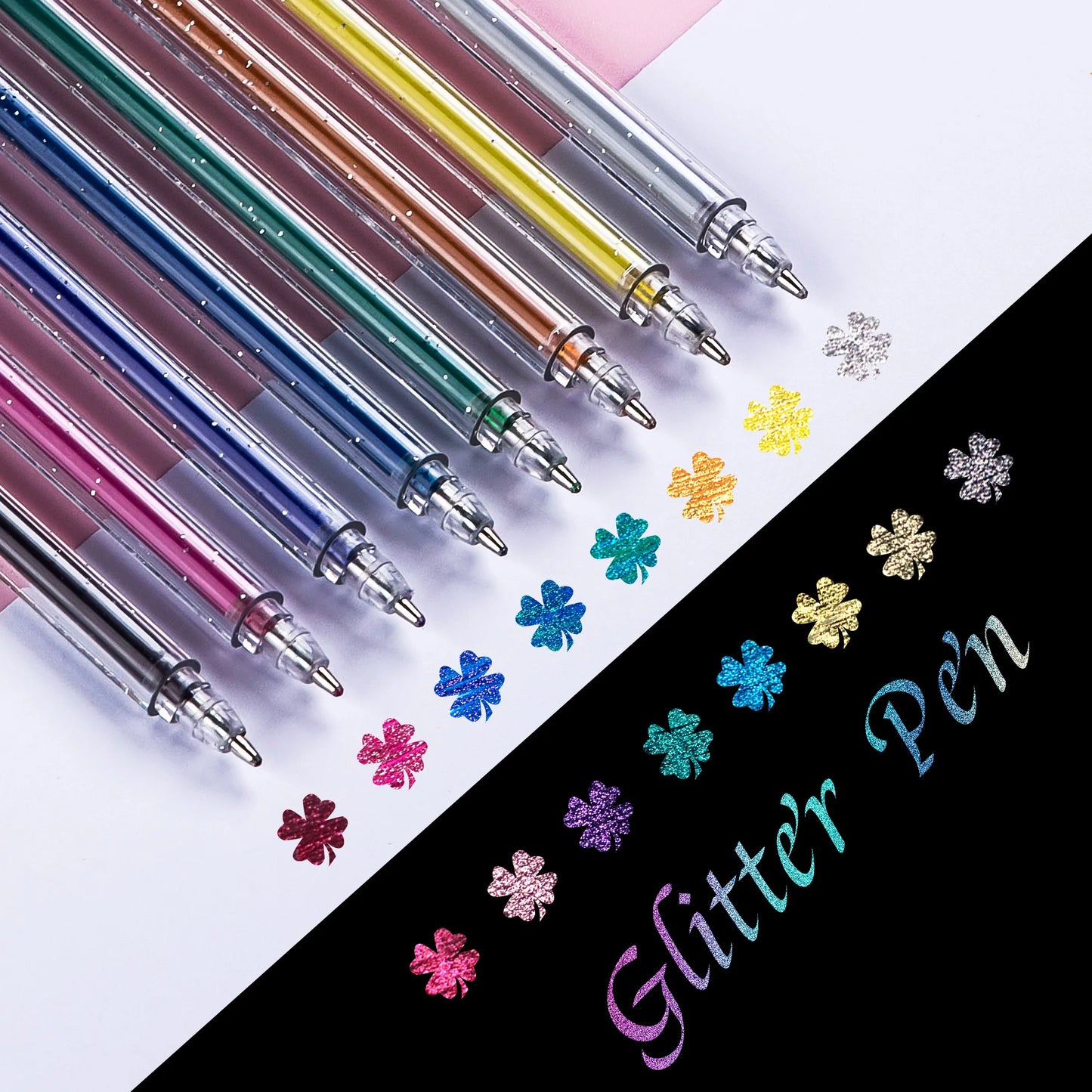 8/12/18PCS Glitter Gel Pen Set Quick Dry Children Adult Coloring Journaling Art Drawing Kawaii School Supplies Glitter Ink Pens