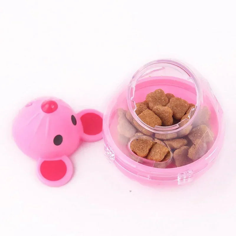 Food Leakage Tumbler Feeder Treat Ball Cute Little Mouse Toys Interactive Toy for Cat Food Slow Feeding Pet Toy Supplies