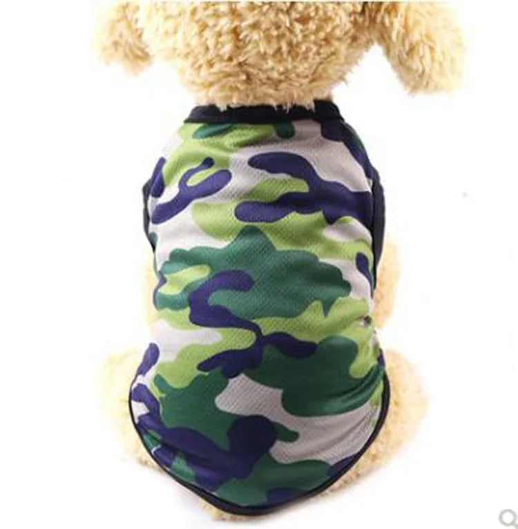 cat clothing camouflage mesh sports breathable vest small new medium-sized cartoon pet teddy kitten summer thin clothes