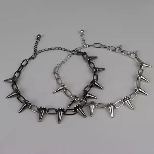 New Punk Gothic Harajuku Necklaces Handmade Womens Necklace Spike Rivet Female Chain Necklaces Exaggeration Rock Choker Jewelry