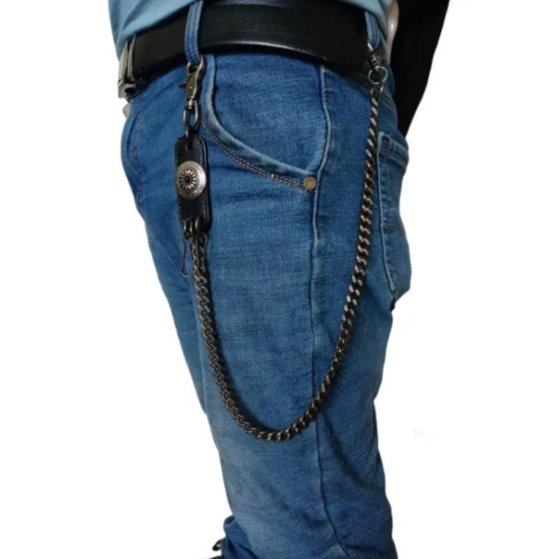 Hip Hop Punk Leather Skull Metal Casual Wild Pants Chain Wallet Chain Key Chain Men's Waist Chain