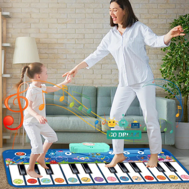 148x40CM Multifunctional Musical Piano Mat For Kids Toddlers Floor Keyboard Dance Mat Baby Early Educational Toys Girls Gifts