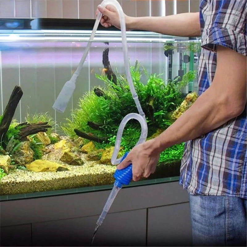 Aquarium Siphon Fish Tank Syphon Vacuum Cleaner Pump Semi-automatic Water Change Changer Gravel Water Filter Acuario Accessories