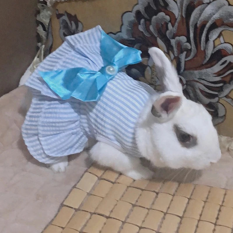 Sweet Bunny Rabbit Skirt Summer Pet Dress for Small Animals Stripe Plaid Puppy Dog Cat mascotas Clothes Clothing estidos perrita