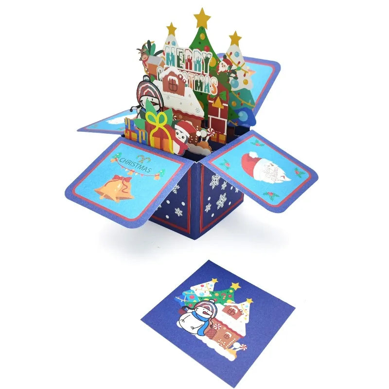 3D Pop Up Christmas Cards, Xmas Gift Greeting Cards For Your Friends, Children And Family, Included Blank Notecard & Envelope