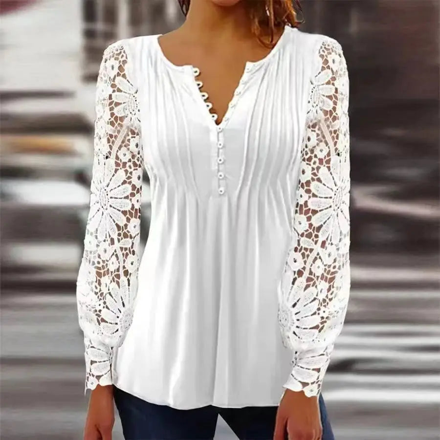Shirts for Women Clothes Vintage Y2k Tops Spring Fashion T-shirts Casual Elegant Lace Autumn Women Clothing Spring Streetwear