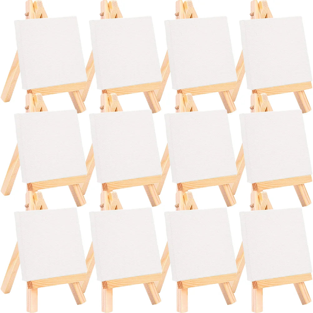 18 Sets Decorative Mini Canvases Crafted DIY Mini Decors Delicate Canvas Decors