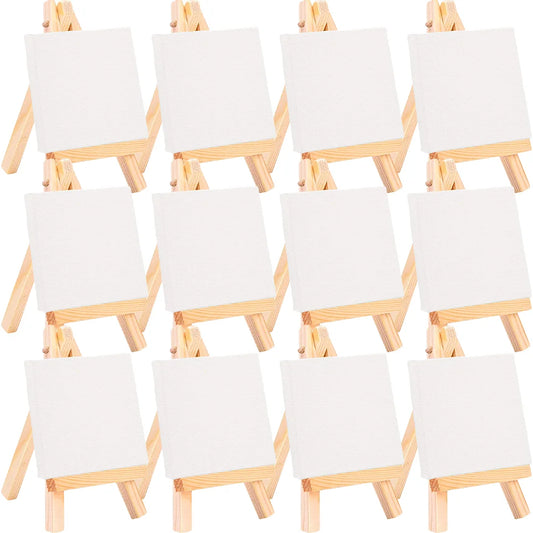 18 Sets Decorative Mini Canvases Crafted DIY Mini Decors Delicate Canvas Decors