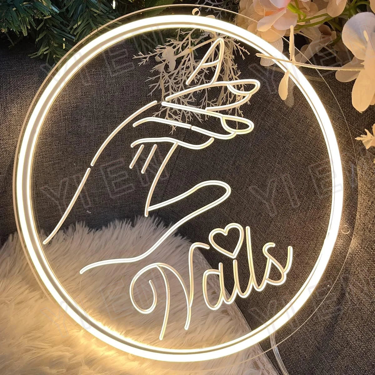 NAILS Neon Sign For Spa Beauty Room Nail Brows Lashed Salon Studio 3D Art Carving Design LED Wall Decor Business Stores Logo Bar