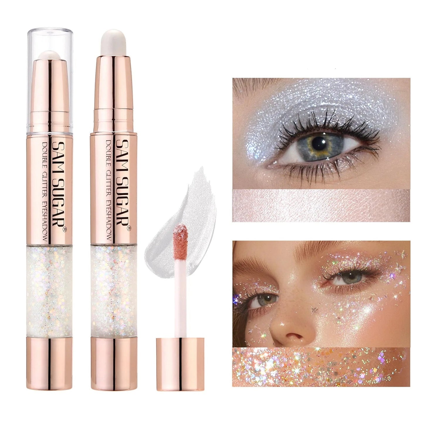 Double Head Liquid Eyeshadow Pearl Eye Shadow Contour Lying Silkworm Pen Sparking Waterproof Long Lasting Party Eye Makeup Tools