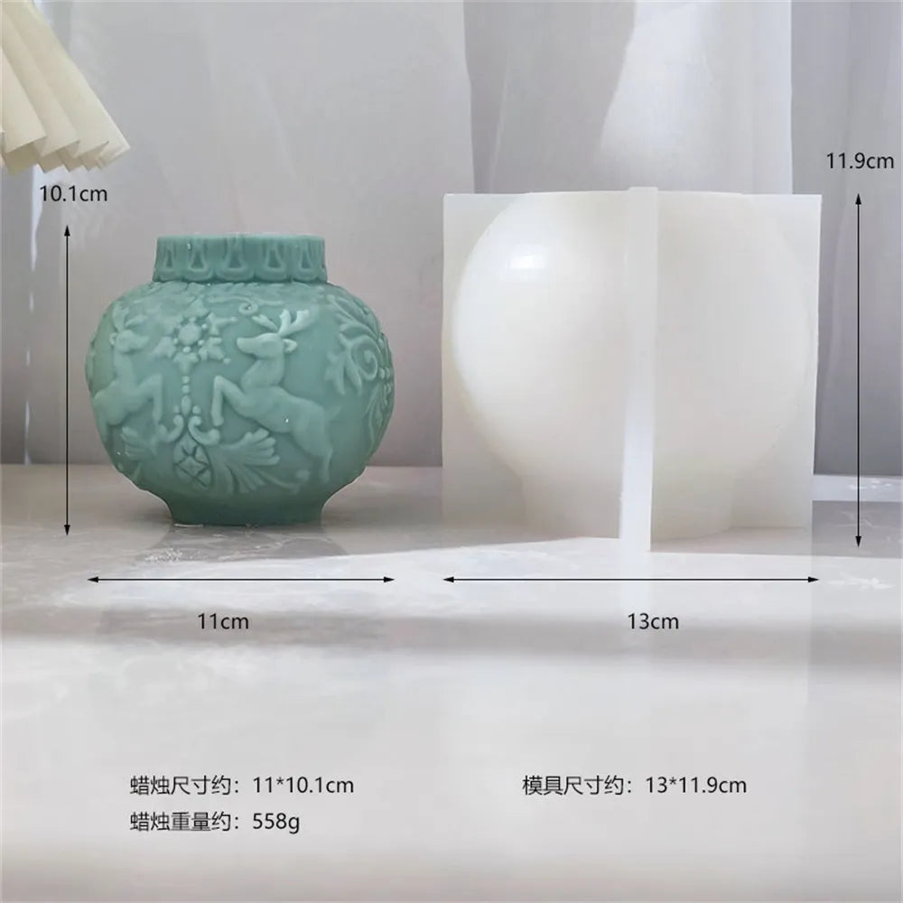 Christmas Candle Mold Silicone Mold Spherical Lantern DIY Soft Candle Making Mould Form Handmade Silikon For Gypsum Plaster Tool