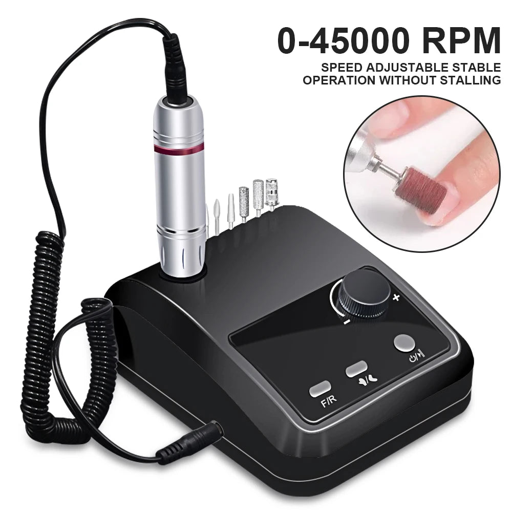 45000 RPM Electric Nail Drill Machine for Nails Electric File HD Display Metal Manicure Pen Professional nail lathe Sander