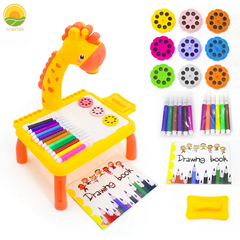 Children Drawing Board Projection Table Light Toy For Boy Сoloring Pen Book Tool Set Girl Learning Educational Kids 3 Year Gifts