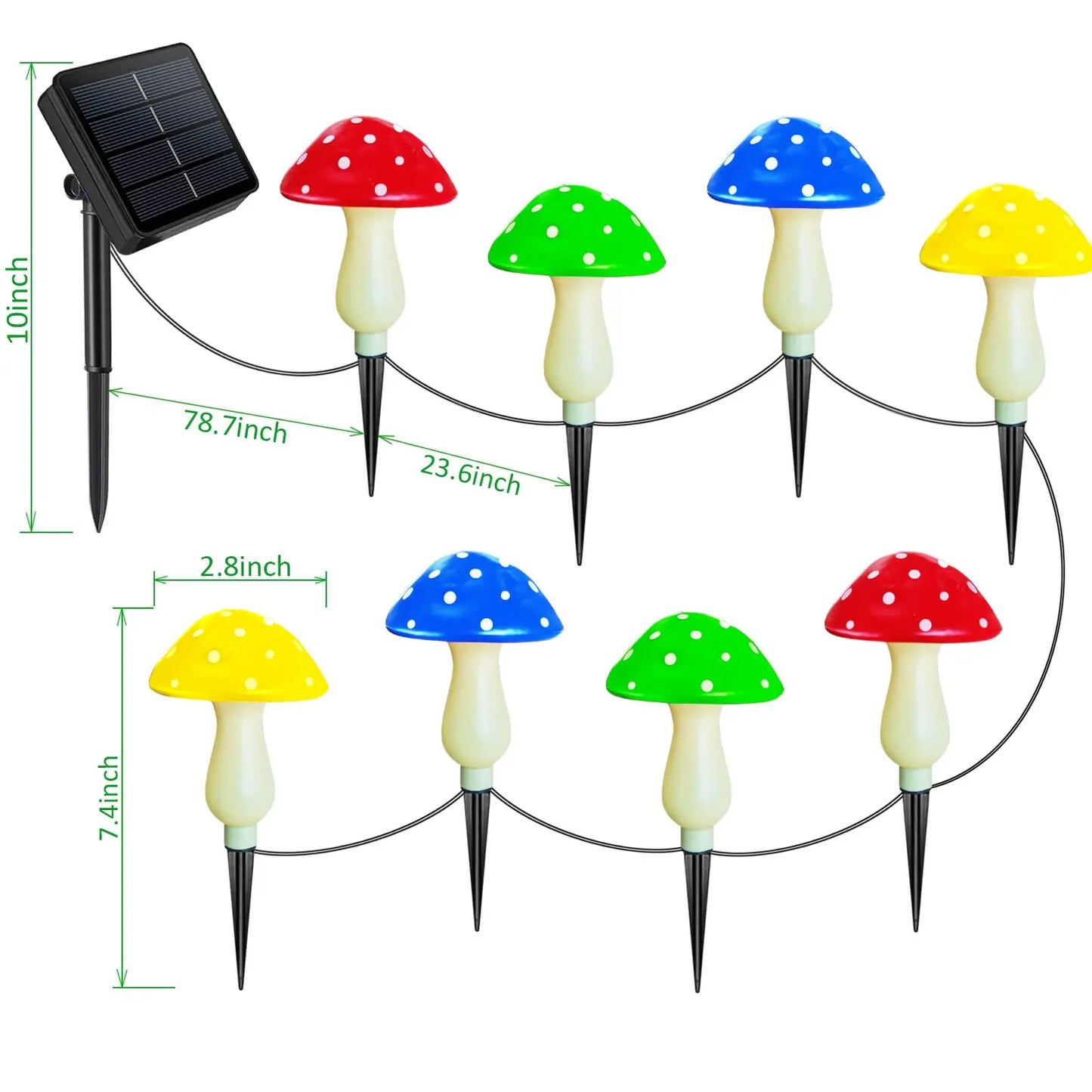 Solar Panel Mushroom Solar Fairy Light Outdoor IP65 Waterproof String Fairy Lamps Garden Pathway Garlands Christmas Decoration