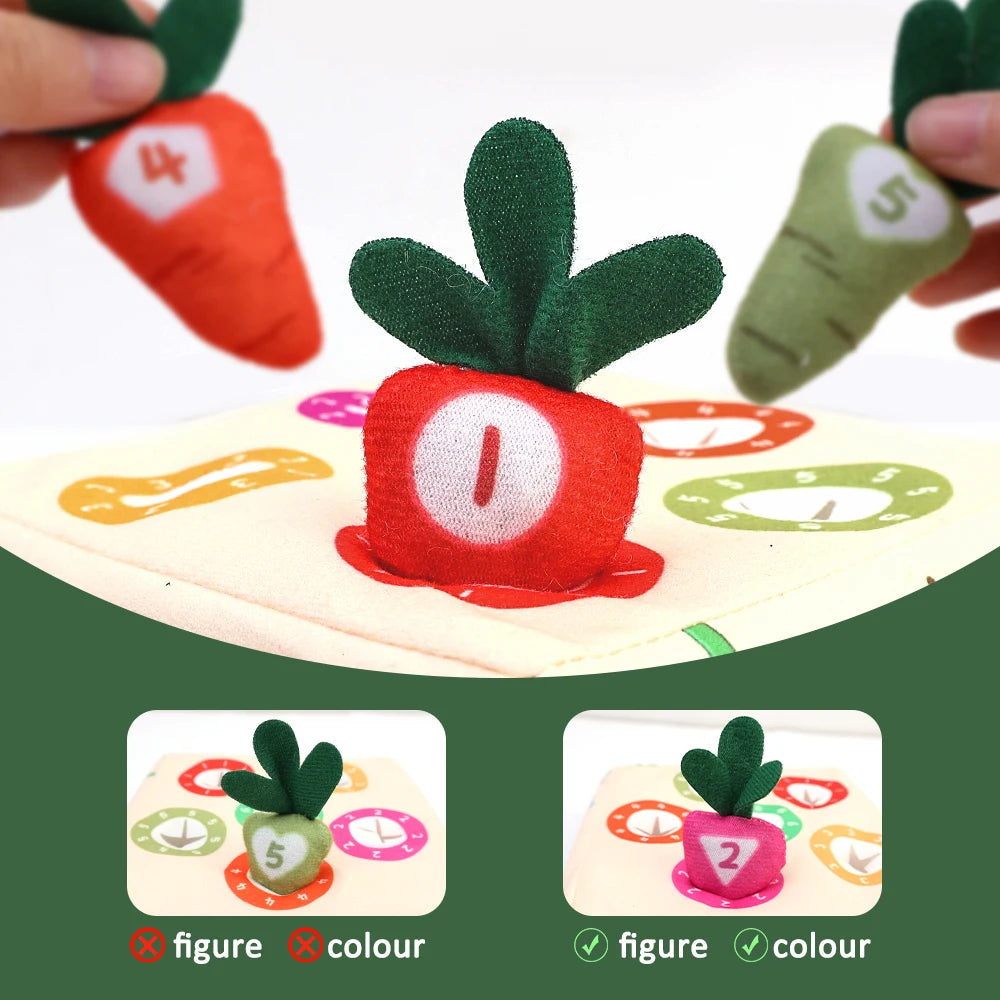 Plush Pulling Carrot Toy for Early Education Colorful Developing Radish Games Baby Children Boy Girl Learning Sensory Toys