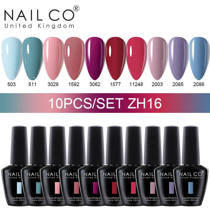 NAILCO 15ml 10/20pcs Gel Nail Polish Set Spring Summer Color UV Gel Nail Art All For Manicure  Gel Paint For DIY Professionals