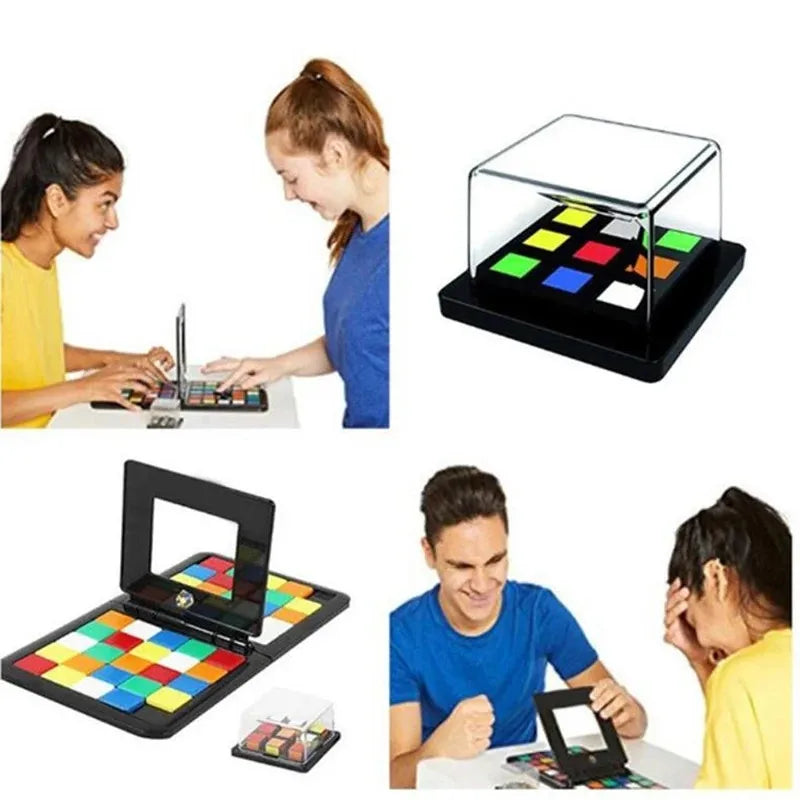 3D Race Cube Children Toys Party Board Games Two People Battle Race Colorful Squares Toy Parent-Child Double Speed Magic Cube