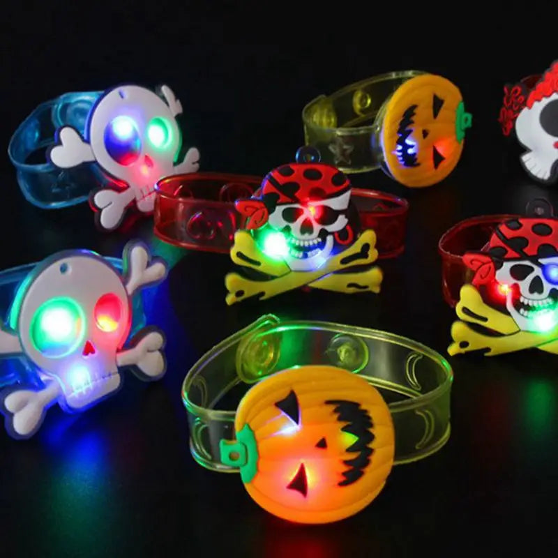 5/10/20pcs Glowing Halloween Bracelets Rings Children Toys Props Halloween Party Decoration Treat Kids Party Gift Pinata Fillers