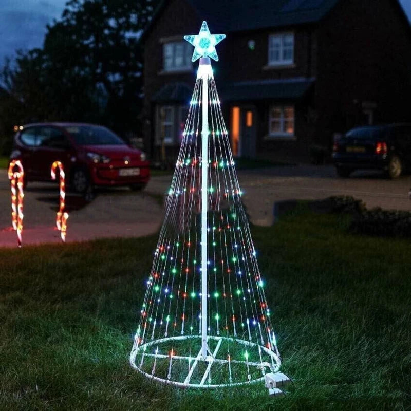 Animated Lightshow Cone Christmas Tree Led Yard Light Led String Lights Waterproof IP44 Home Xmas Outdoor Decoration EU Plug