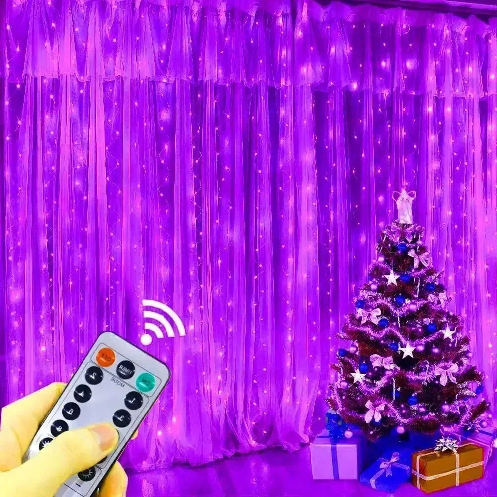 USB LED Curtain String Lights with Remote Control Bedroom Holiday Wedding Birthday Christmas Decor LED Fairy Garland Lamp