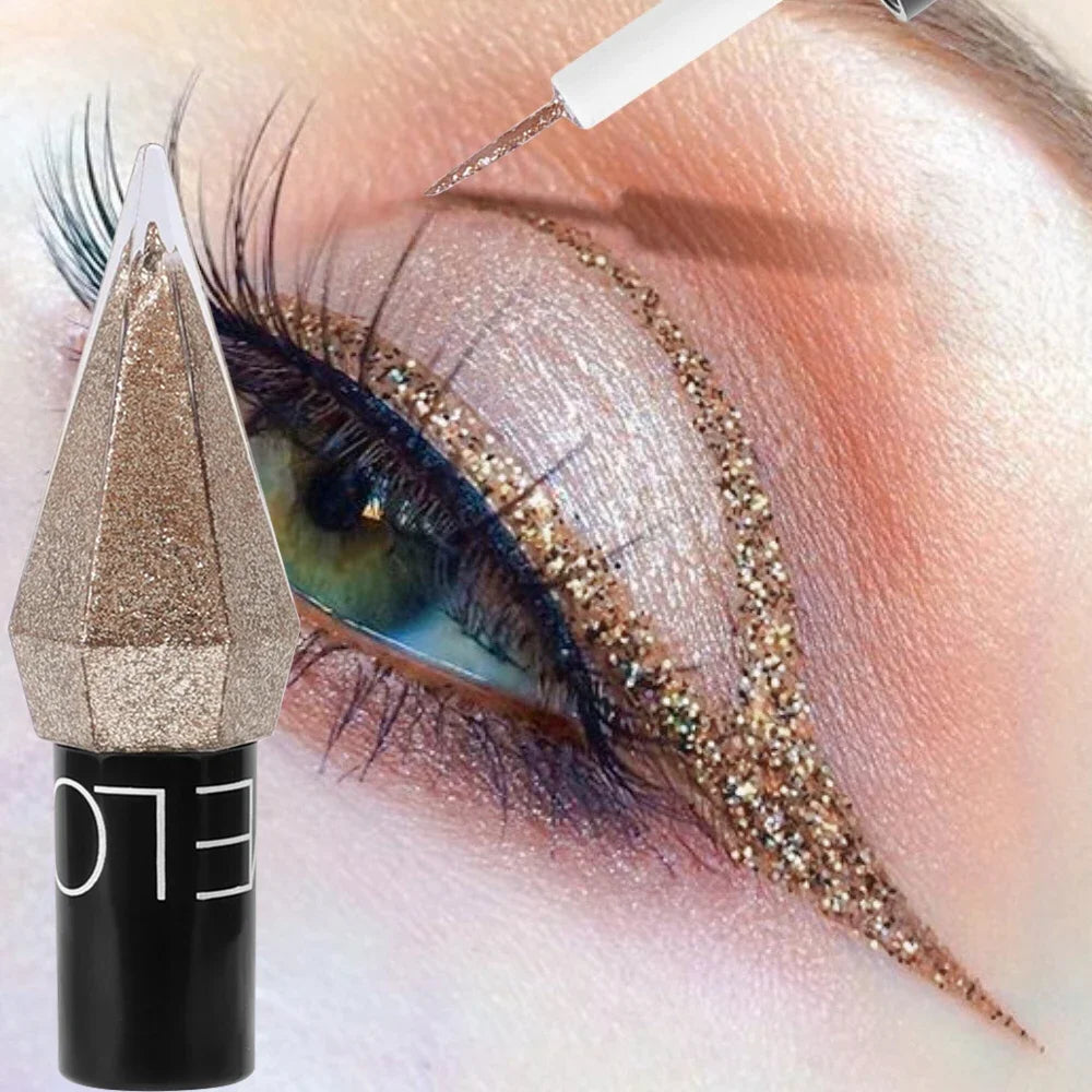 Diamond Shiny Rose Gold Eyeliner Eyeshadow Stick Waterproof Silver White Color Glitter Sequins Eyeliner Eyes Makeup Cosmetics