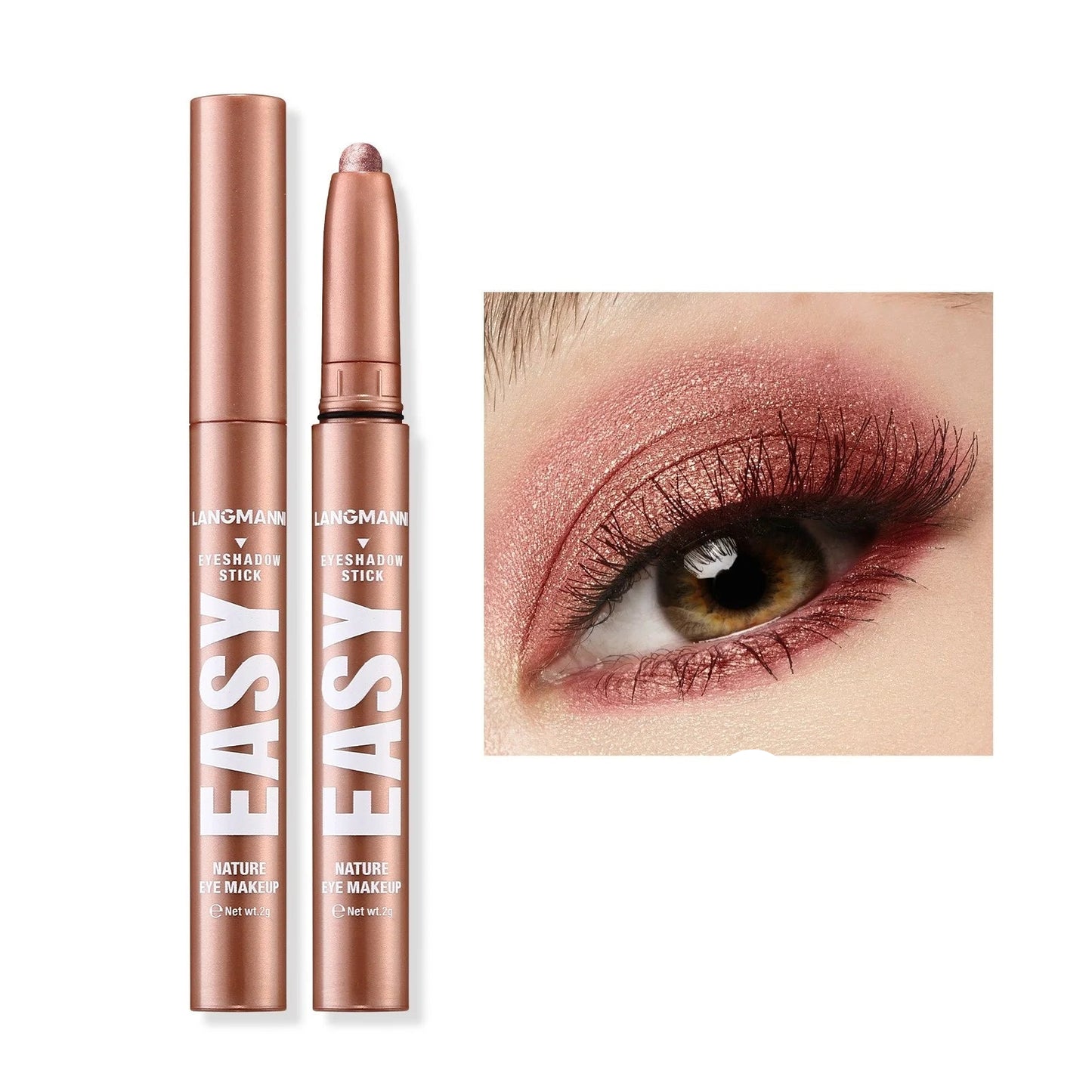 12 Colors Pearly Eyeshadow Stick Waterproof Glitter Matte Nude Eye Shadow Pencil High Pigmented Shimmer Eyeshadow Makeup Tool