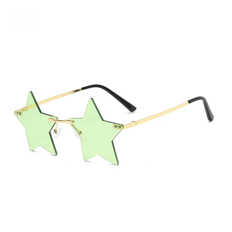 Star Shape Sun Glasses Funny Pentagram Eyewear Eyeglasses Christmas Decoration Party Glasses Rimless Sunglasses